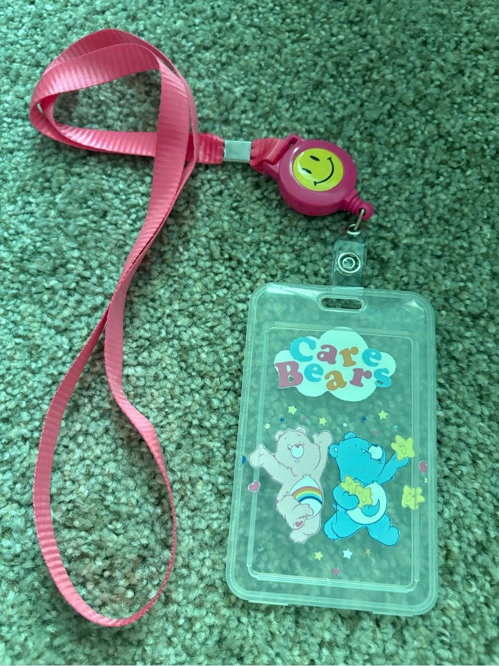 Care Bears Pink Retractable Badge Holder Lanyard
